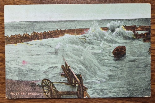 Rough sea broadstairs 1908 - sea,
