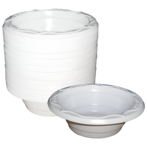 White reusable plastic dessert - white,
