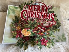 Father Christmas Santa Claus Joy! 3D Pop Up Card - Wonderful Detail & Envelope