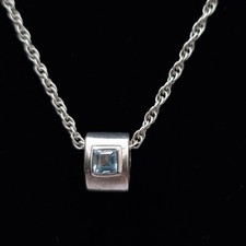 Kit Heath Topaz Pendant Necklace Sterling Silver KH 97 Vintage 90s 18in Chain 