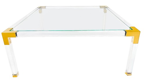 Acrylic gold brass glass - brass,
