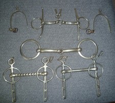 Vintage Horse Bridles Bits Solid Nickel & Spurs