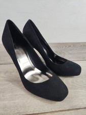 Anne Michelle Black Faux Suede Court Shoes Heels UK 7 EU 40 New Without Box