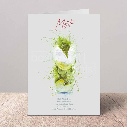 Mojito cocktail greeting card - cocktail,