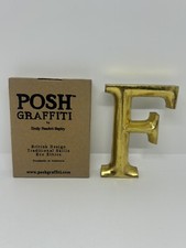 Posh Graffiti Letter F Gold 12cm