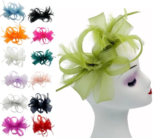 Feather looped fascinator - feather,