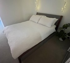 Made.com fabric bed frame with underneath storage