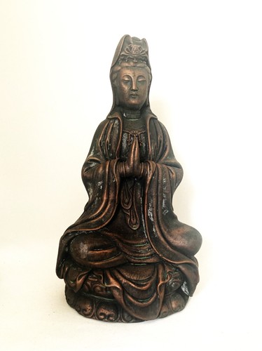 Large tibetan kwan yin - large, bronzed