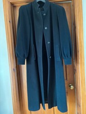 Aquascutum Venetian Overcoat Pure Wool, Black, Vintage, Made in England