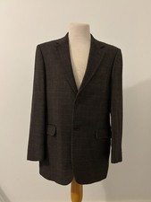 St Michael Blazer M&S Italian Fabric Men's 40in 100% Wool Jacket Brown Check