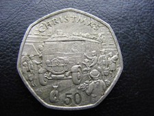 G341w Isle of Man Christmas 50p  1987 FREE POSTAGE