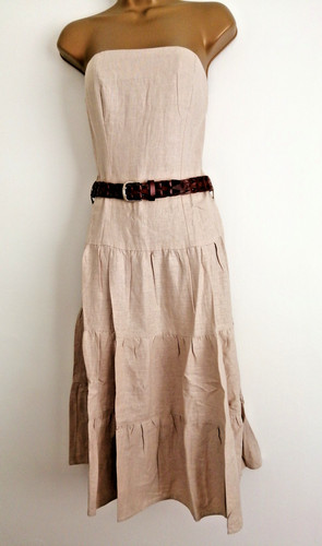 Linen dress size strapless - 12,