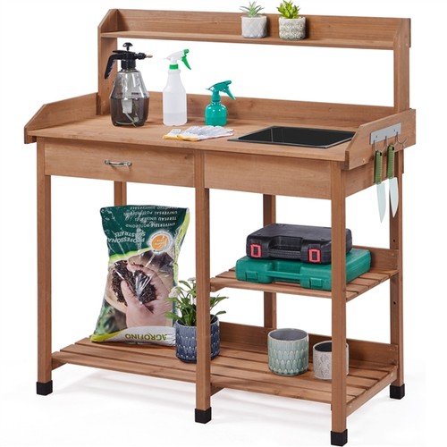 Garden potting bench solid - potting,