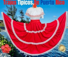 Red Wide Skirt Set Peruvian