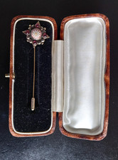 Rare Sterling Silver Wedgwood JasperWare Lapel /Stick Pin Daisy, Pink - Hinged