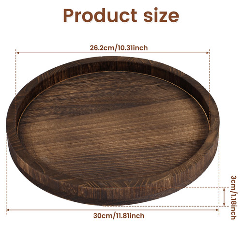 Round wooden tray - round,