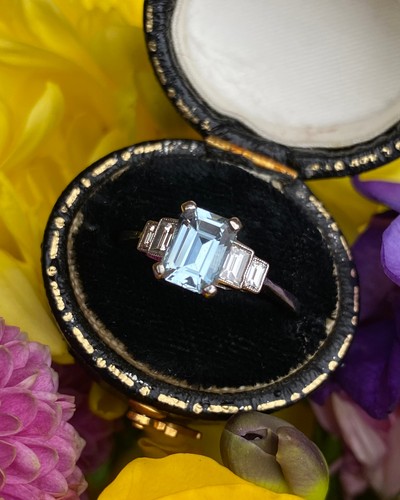 Art deco aquamarine and - art,