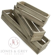NARROW TROUGH WOODEN GARDEN PLANTER FLOWER POT APPLE FRUIT CRATES BUSHEL BOXES