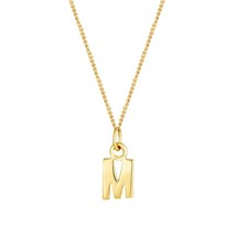 Children's 18ct Gold Plated Sterling Silver Initial Charm Pendant Necklace