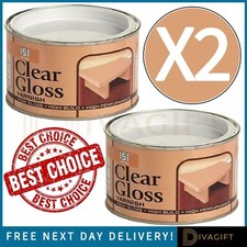 2 x CLEAR VARNISH GLOSS WOOD