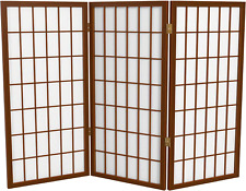 3 Ft. Short Window Pane Shoji Screen - Walnut - 3 Panels
