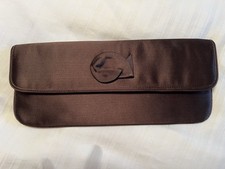 Phase Eight  Chocolate Brown Satin Clutch Bag - PRISTINE Condition