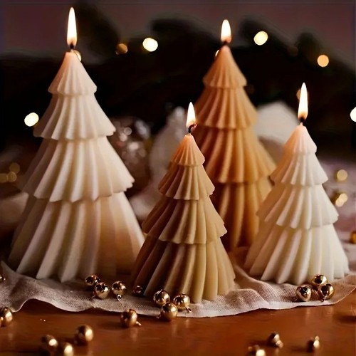 Christmas tree silicone candle - christmas,