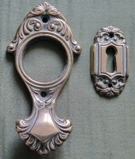 Vintage Victorian Style Ornate Solid Brass Main Door Keyhole + Door Number Plate