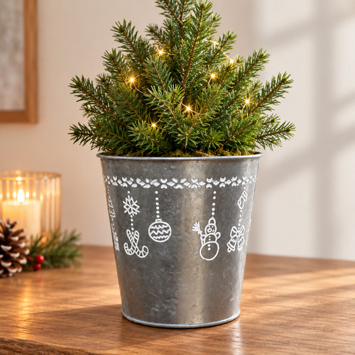Galvanized silver christmas - silver,