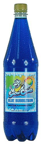 Blue bubblegum snow - cone, syrup
