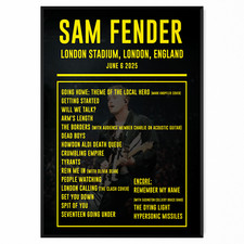 Sam Fender Setlist Poster UK