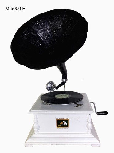 Deluxe white gramophone player - deluxe,
