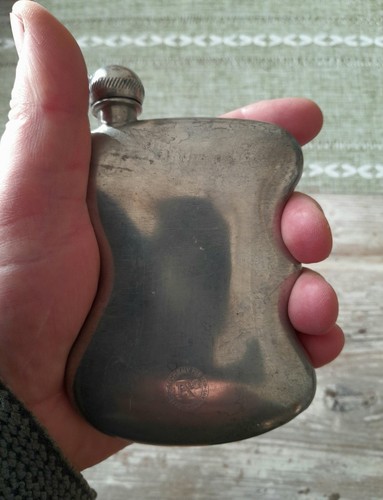 Antique alchemy pewter hip - antique,