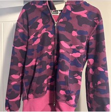 BAPE Full Zipper Hoodie MEDIUM Purple/Pink Camo
