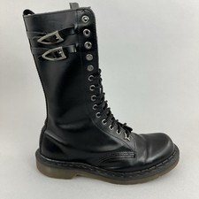 Dr Martens 1914 England Vintage Black 14-Eyelet Punk Mid Calf Combat Boots UK7