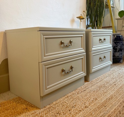 Refinished pair bedside - refinished,