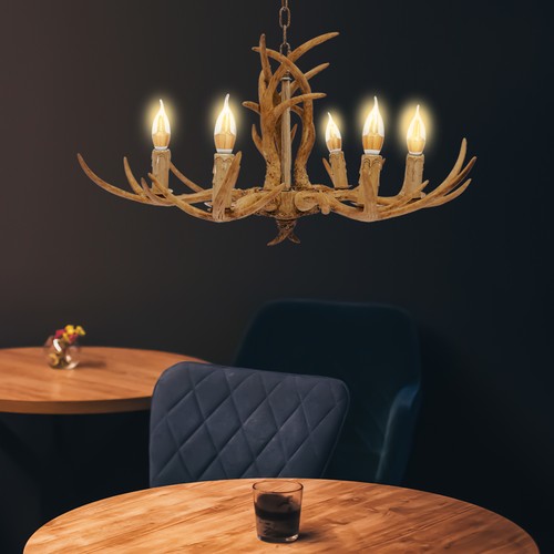 Retro brown antler - retro, chandelier