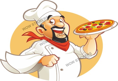 Chef pizza sticker trailer - pizza,