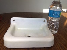 Antique Cast Iron Sink Drinking Fountain Porcelain Enamel Dental Medical Wall Mt