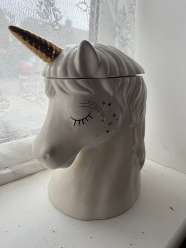 Ceramic unicorn cookie - cookie, jar