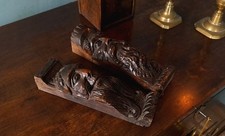 Heart-warming 17th Century Carved Oak Face Corbels c. 1670