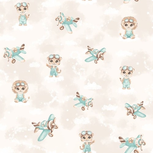 Flying safari lion baby - flying, cot