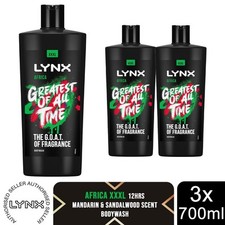 Lynx Africa G.O.A.T Shower Gel up to 12H of Fragrance XXXL Africa 700ml, 3 Pack