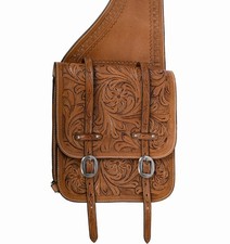 Leather Saddle Bags, Handmade, Western Horse Tack, Brown/Black Vintage NEW