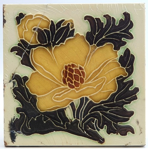 Fireplace majolica tile with - fireplace,