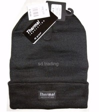 Wholesale Men Thermal Insulation Lined Gents Winter Beanie Hat Black Job Lot