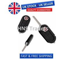 NEW for Fiat 500 Panda Punto Bravo 3 Button Remote Flip Key Fob Case + LOGO A45