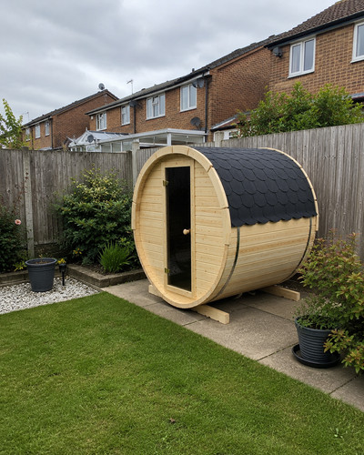 Luxury outdoor barrel sauna - outdoor,