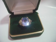 vintage beautiful Solid Silver large ornate Ring-superb-GENUINE DIAMONIQUE-Siz p