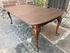Antique Period  Rustic  English Mahogany Rounded Retangular Dining Kitchen Table